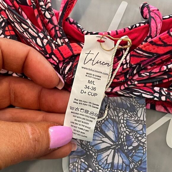 NWT Toluca Amina Bikini Top Waist Wrap Triangle Papillon Size M/L - Picture 7 of 7